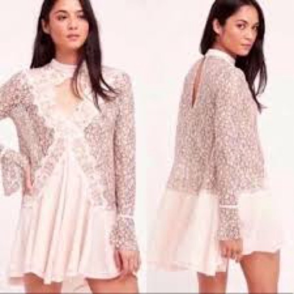 Free People Tell Tale Lace Tunic Size Medium Boho Balletcore - Picture 2 of 9